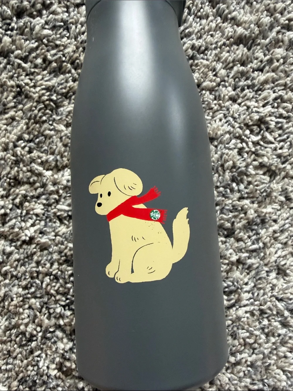Starbucks Winter Dog Gray Stainless Travel Bottle